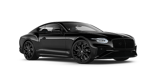 Bentley Budapest Bentley Continental GT Black Edition coupe front three quarter in Onyx black paint